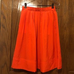J Crew Paper-bag Waist Orange Midi Skirt